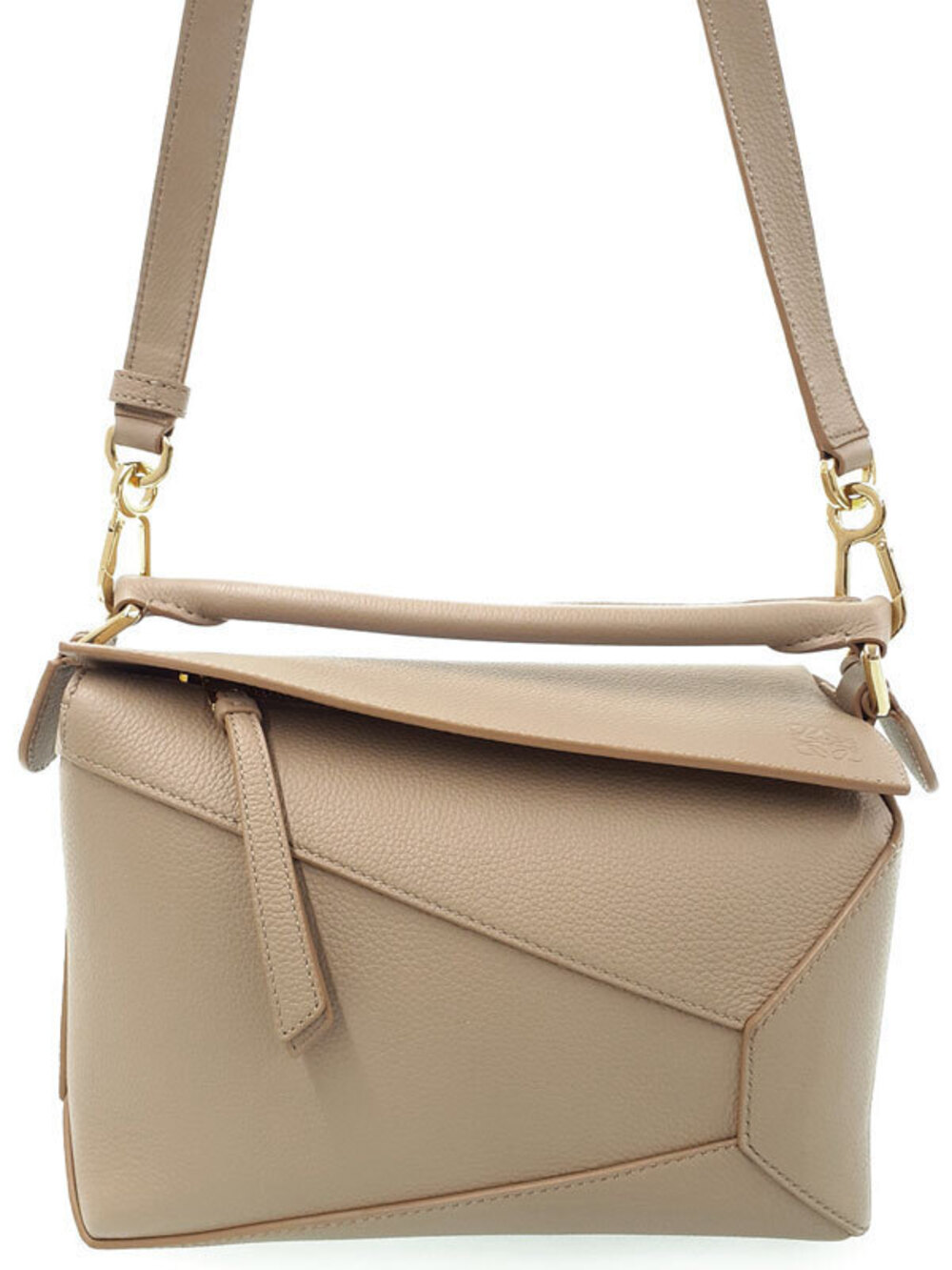 LOEWE Puzzle Edge Bag soft grained calfskin sand taupe Brown